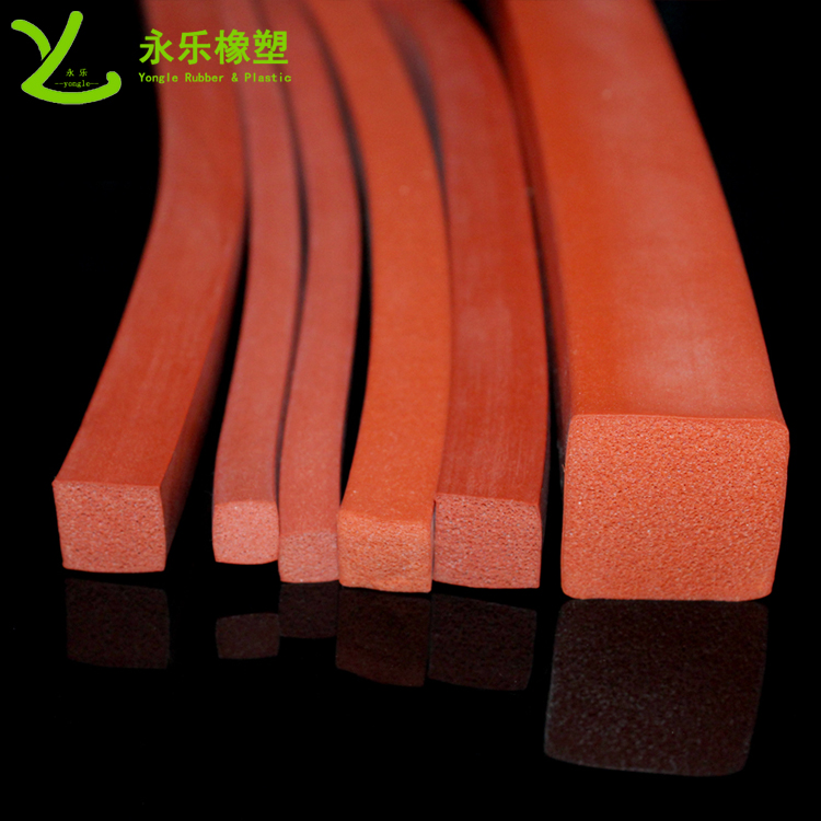 濱海新擠出硅膠密封條，耐高溫發(fā)泡硅膠條，阻燃硅膠發(fā)泡條