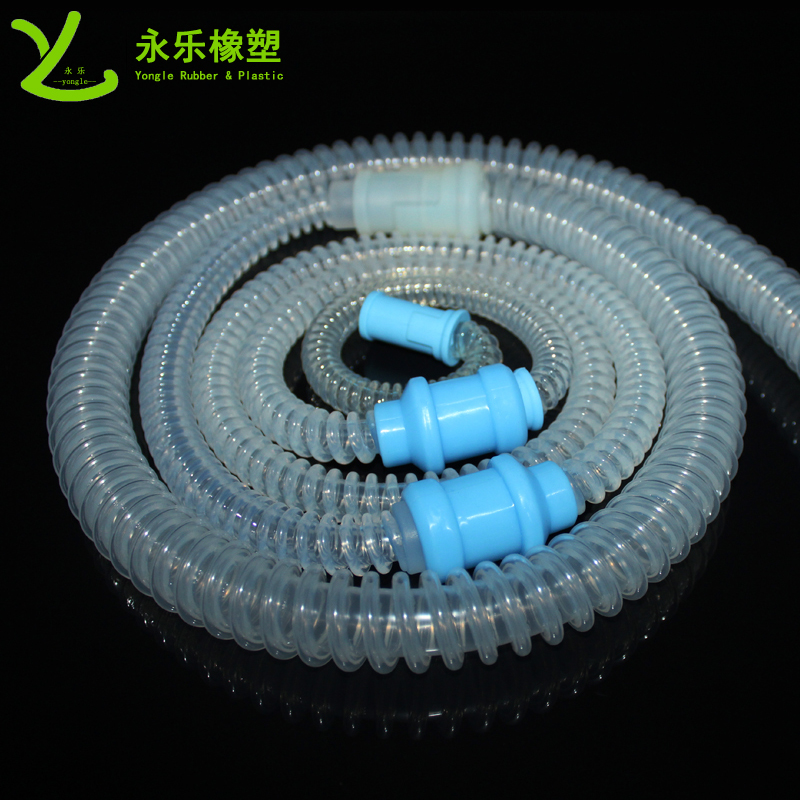 呼吸機硅膠波紋管，透明硅膠波紋管，擠出波紋硅膠管