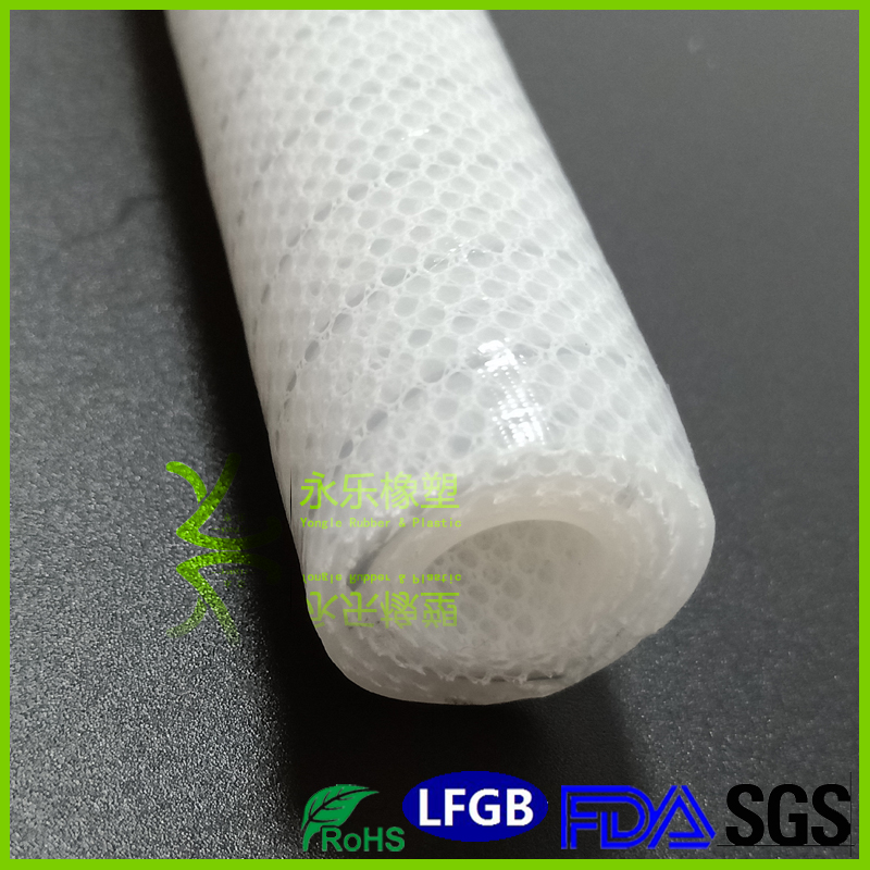 濱海新網狀夾線夾布編織硅膠管 制藥編織硅膠管 大口徑編織硅膠管